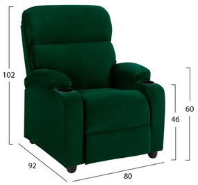 Релакс кресло HM0122.13 зелено кадифе