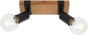 Линеен спот за таван LORENZO, черен, 2хE27