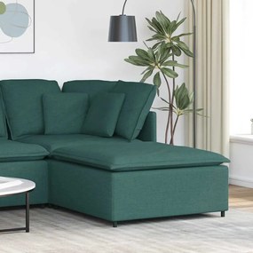 4104481 vidaXL Модулен диван с табуретка, тъмнозелен, 100x100x48 см