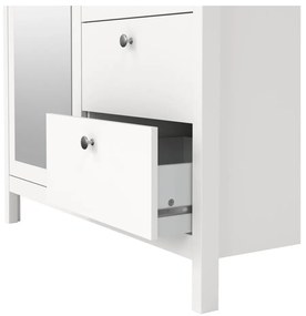 Бял гардероб с огледало 102x199x58 cm Madrid – Tvilum