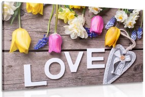Картина на платно – С надпис Love