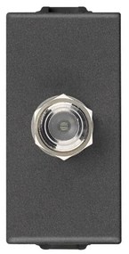 VIMAR 09318.CM Коаксиална TV розетка с женски тип F конектор, Карбон мат, 1М  NEVE UP