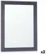 Стенно огледало 60 x 80 cm Дървен MDF Син (2 броя)