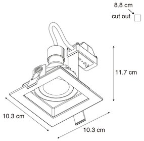 Комплект от 6 Модерен вграден прожектор бял регулируем - Carree