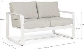 Бял алуминиев градински диван Merrigan – Bizzotto
