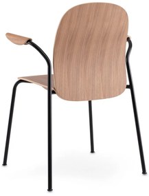 Трапезни столове в комплект с подлакътници/за подреждане 2 бр. от декор от орех в цвят кафяв коняк/в естествен цвят Book – Gazzda