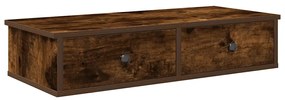 859954 vidaXL Стенен рафт с чекмеджета опушен дъб 80x34x17 см инженерно дърво