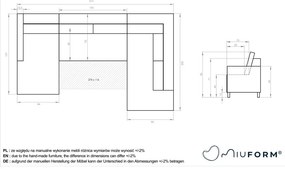 Тухленооранжев U-образен разтегателен диван, десен ъгъл Scandic Lagom - Miuform