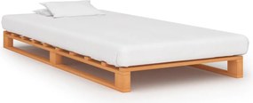 285262 vidaXL Палетна рамка за легло, кафява, бор масив, 90х200 см