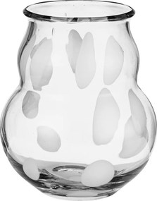 Бяла стъклена ръчна изработка ваза (височина 22 cm) Dam – noo.ma