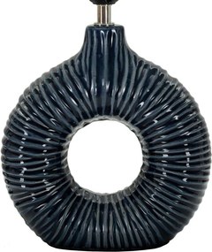 Синя керамична настолна лампа с текстилен абажур (височина 43 cm) Seta – Mauro Ferretti