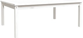 824128 vidaXL Градинска маса, бяла 121x82,5x45 см, борово дърво масив