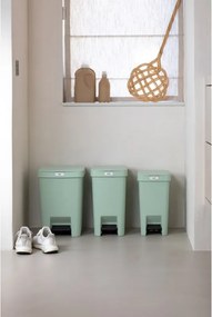 Кош за боклук с педал Brabantia StepUp 1008484, 25 л, Екологични материали, Голям отвор, Светлозелен