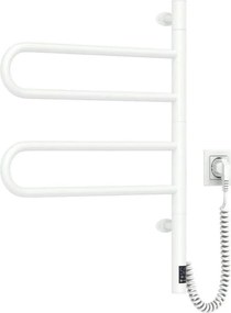 Електрически въртящ се сушилник за кърпи с термостат FOUETTE 60W 65X49 cm бял