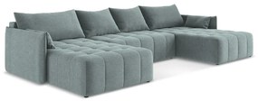 Син разтегателен ъглов диван с място за съхранение (U форма) Moku – Makamii