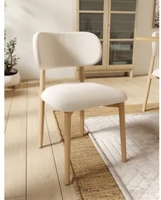 АЛДО Бежово (тъкан Апия 453)/рамка лакиран дъб - ДЪРВЕН СТОЛ ЗА ДНЕВНА, ТРАПЕЗАРИЯ, КУХНЯ РЕТРО