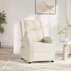 3098413 vidaXL Електрически масажен стол, кремав, кадифе