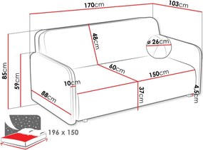Разтегателен диван Viva Sun IV-Сив