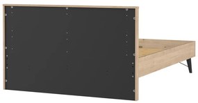 Двойно легло от дъбов декор с включена подматрачна рамка в естествен цвят 140x200 cm Ry – Tvilum