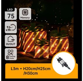 Aigostar- LED външна коледна декорация 3,6W/31/230V 2700K 20/25/30cm IP44 подаръци