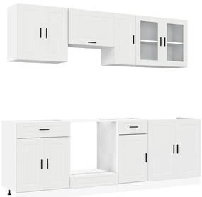 3314841 vidaXL Комплект кухненски шкафове от 8 части "Porto", бяло инженерно дърво