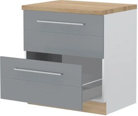 Подов шкаф Hudson R-80-2MBOX-White - Gray