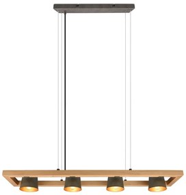 Сиво-естествено висящо осветително тяло Bell – Trio