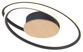 Дизайнерска таванна лампа дърво вкл. LED 3-степенно димиране - Rowan