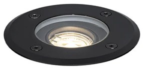 Модерен външен наземно прожектор черен 35 мм регулируем IP65 - Delux