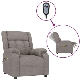 3143587 vidaXL Електрически масажен стол, таупе, текстил
