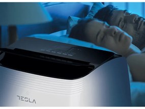 Мобилен климатик Tesla TTMYW-09CHW, 9000 BTU, 25 м2, 390 м3/ч, Wi-Fi, Drain Free, R290, LED дисплей, Обезвлажняване, Нощен режим, Бял