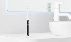 Електрическа четка за зъби Oclean X Lite Set, 72000 об/мин, 5 режима, Smart, Тъчскрийн, До 40 дни автономия, Отчитане на почистените зони, +Калъф, Светлосив