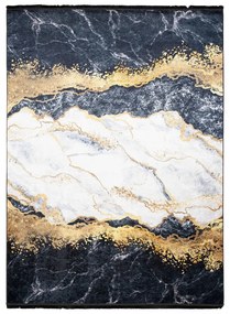 Тъмно модерен килим с нехлъзгащо се покритие и абстрактна шарка Ширина: 140 см | Дължина: 200 см