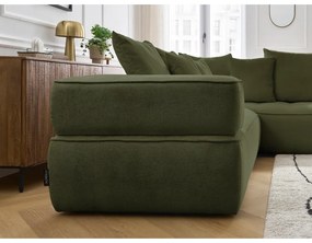 Зелен шенилов ъглов диван (десен ъгъл/L форма) Whesley – Bobochic Paris