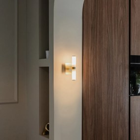 Смарт стенна лампа за баня златиста IP44 2 светлини вкл. 2 Wifi G9 - Bath