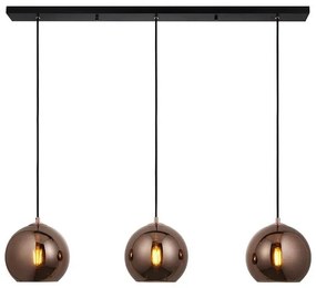 Endon 102929 - Пендел BOLI 3xE27/10W/230V черен/опушен кафяв