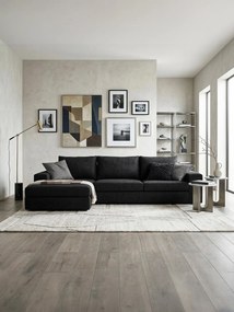 Ъгъл диван Mission-Customizable-250φ 165β cm.-Black