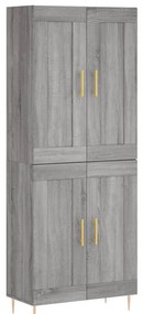 3199679 vidaXL Висок шкаф, сив сонома, 69,5x34x180 см, инженерно дърво