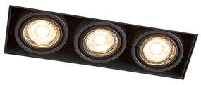 Комплект от 6 вградени спота черни регулируеми без рамки 3-светлини - Oneon