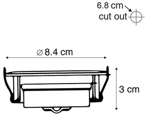 Комплект от 5 модерни вградени прожектори бронз с LED 3-степенна димируема - Mio