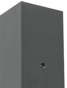 Стенен аплик сив 2-светлина IP44 със сензор за здрач - Baleno