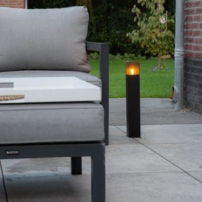 Стойка за външна лампа черна 50 см IP44 с опушено стъкло - Denmark