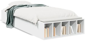 3280608 vidaXL Рамка за легло, бяла, 90x200 см, масивно дърво