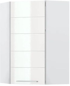 Висящ ъглов шкаф Hudson V9-UG-1K-White - White glossy