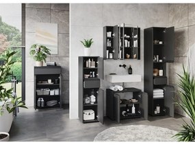 Антрацитен висок шкаф за баня 63x98 cm Lemont – Germania