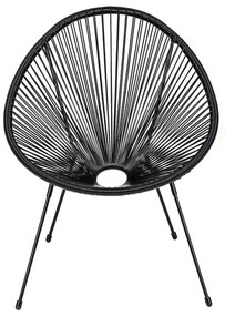 Черен градински стол от изкуствен ратан Avocado - Bonami Selection