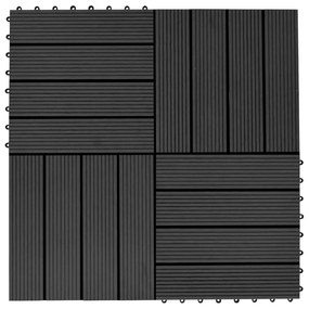 Sonata 22 бр декинг плочки, 30x30 см, 2 кв.м., WPC, черни
