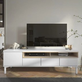Бяла маса за телевизор Roomers - Tvilum