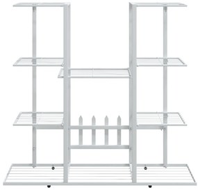 Стойка за цветя, 94,5x25x89 см, бяла, желязо
