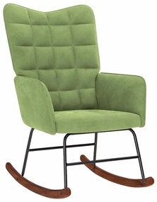 4016835 vidaXL Люлеещ стол, светлозелен, кадифе